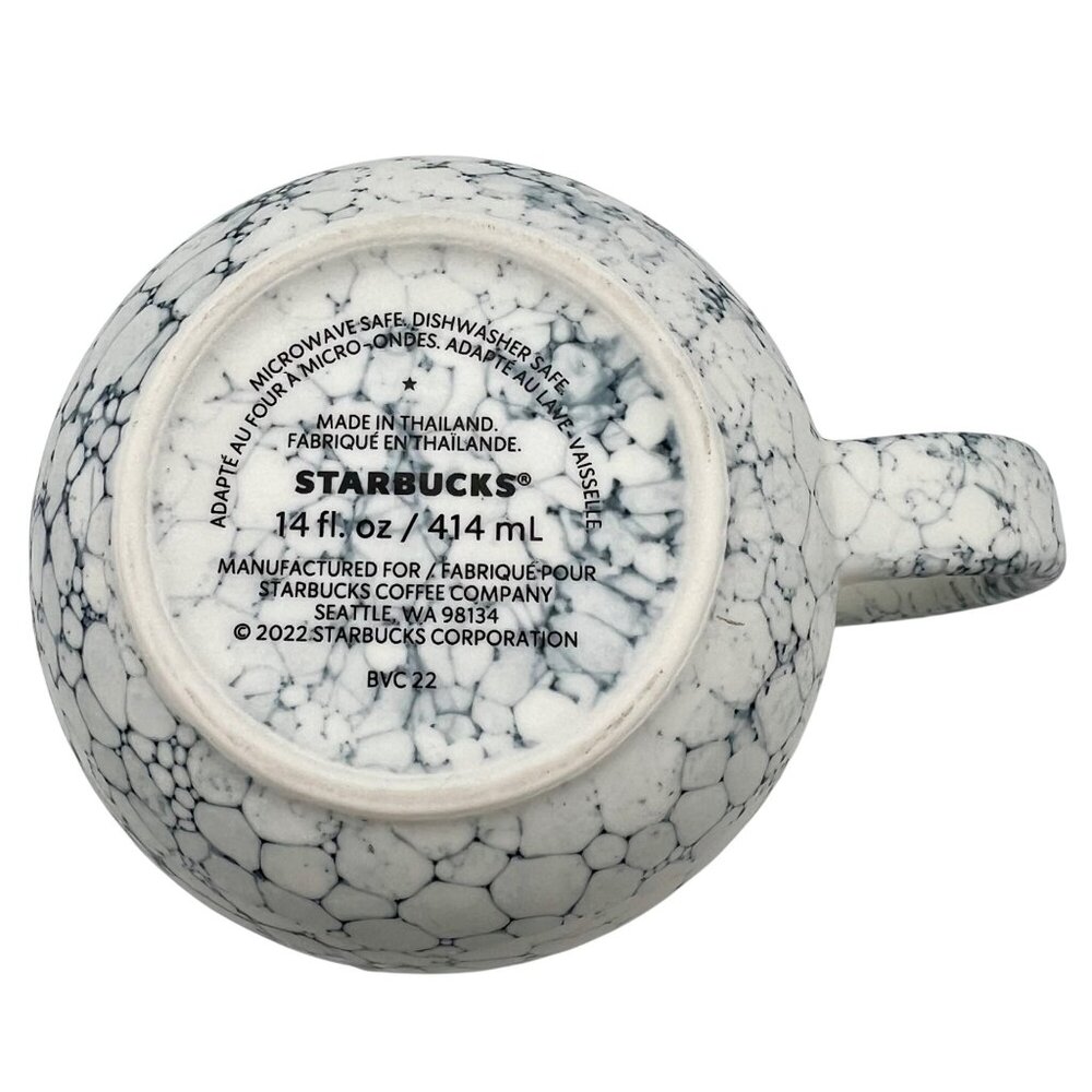Starbucks Mug Blue and White Bubble Marble Ceramic 14 Fl Oz - Picture 6 of 6